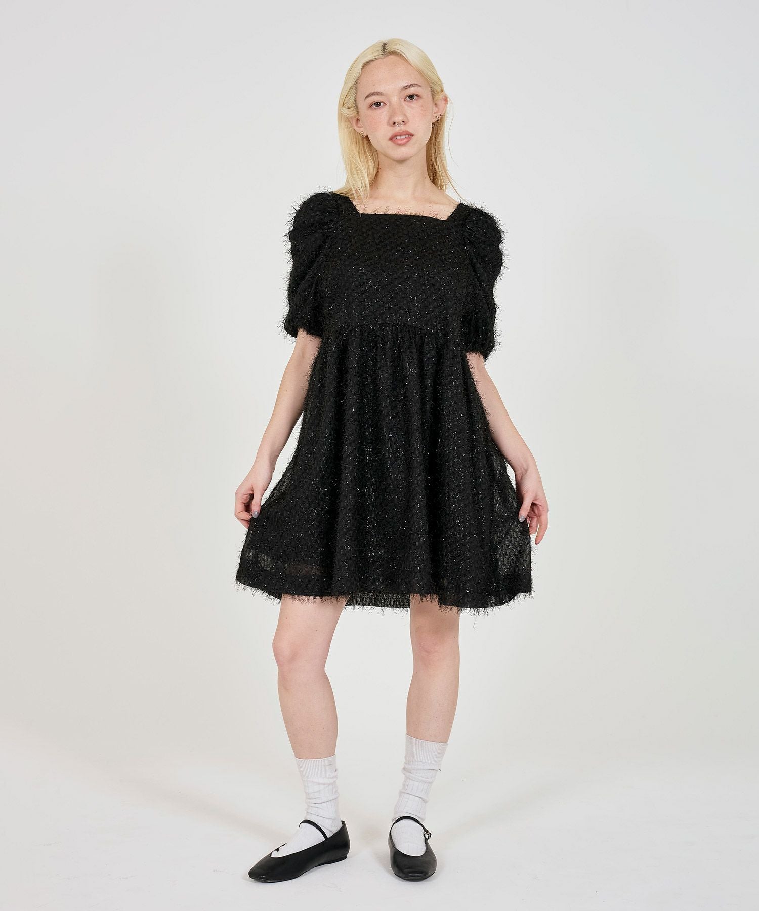 ラメシャギー ミニワンピース TINA：JOJUN 全2色｜tnj311-0833【1