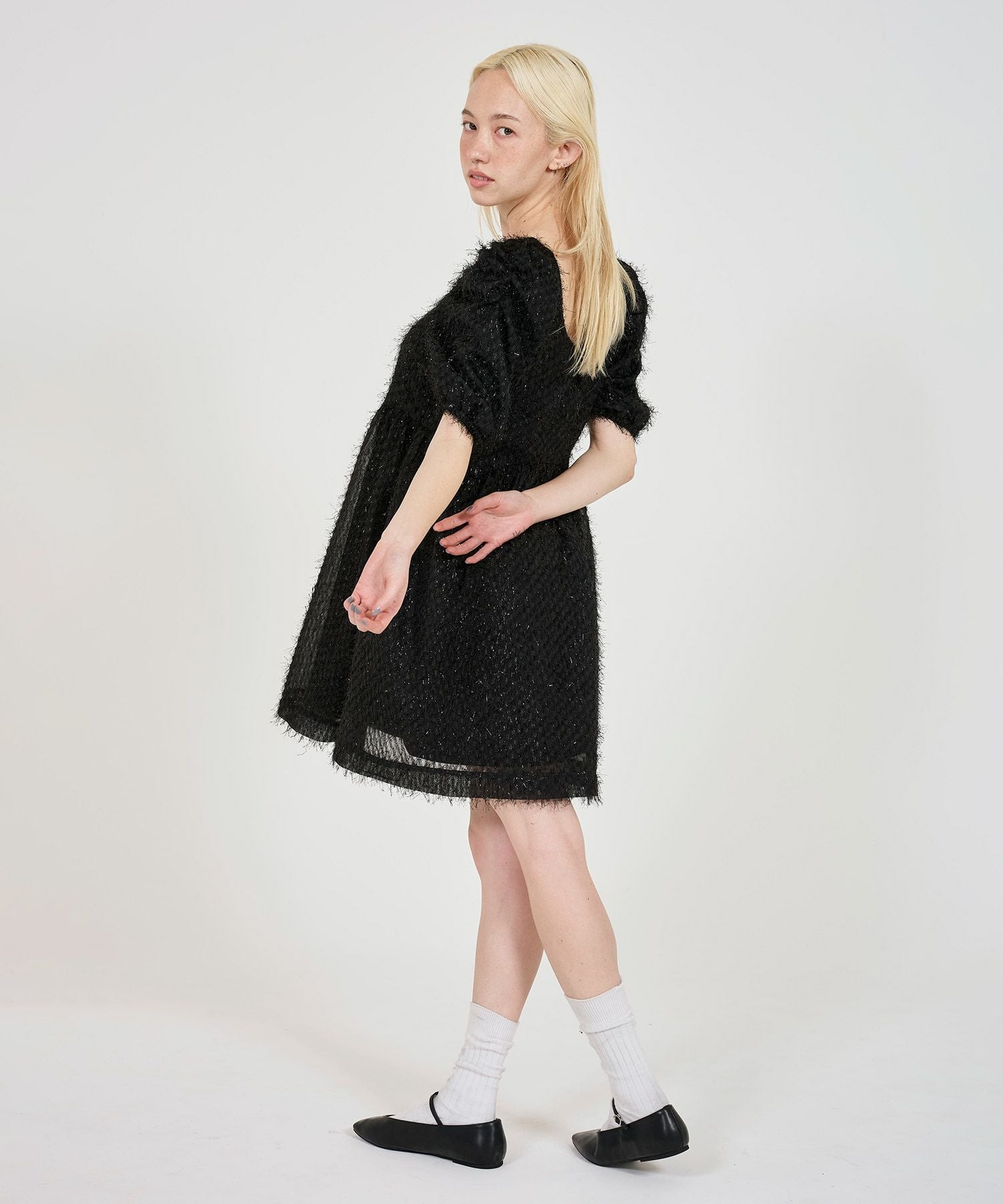 ラメシャギー ミニワンピース TINA：JOJUN 全2色｜tnj311-0833【1