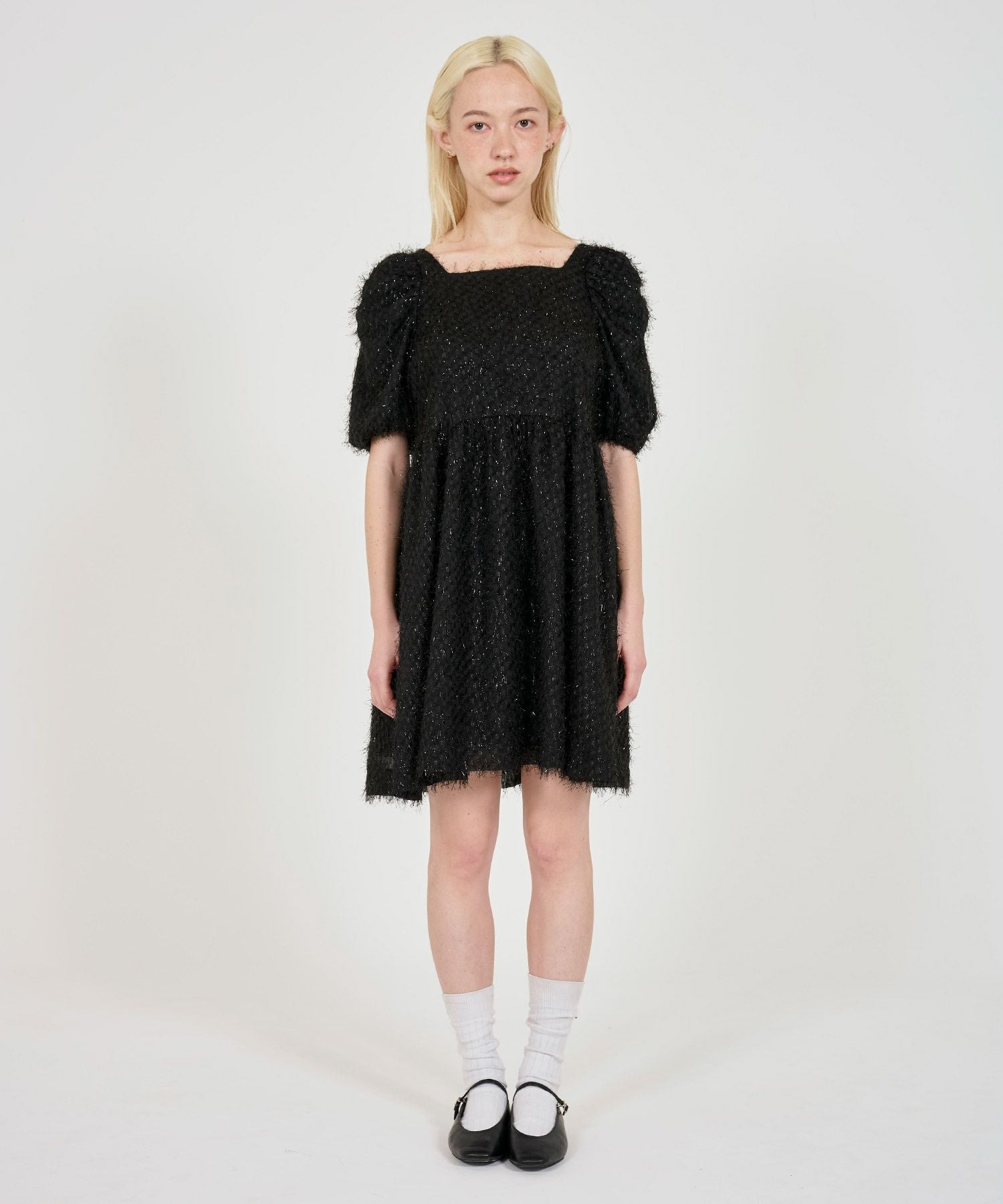 ラメシャギー ミニワンピース TINA：JOJUN 全2色｜tnj311-0833【1