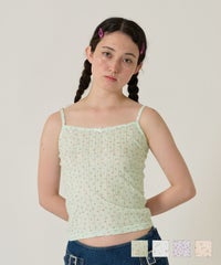 トップス/キャミソール/小花柄/レース