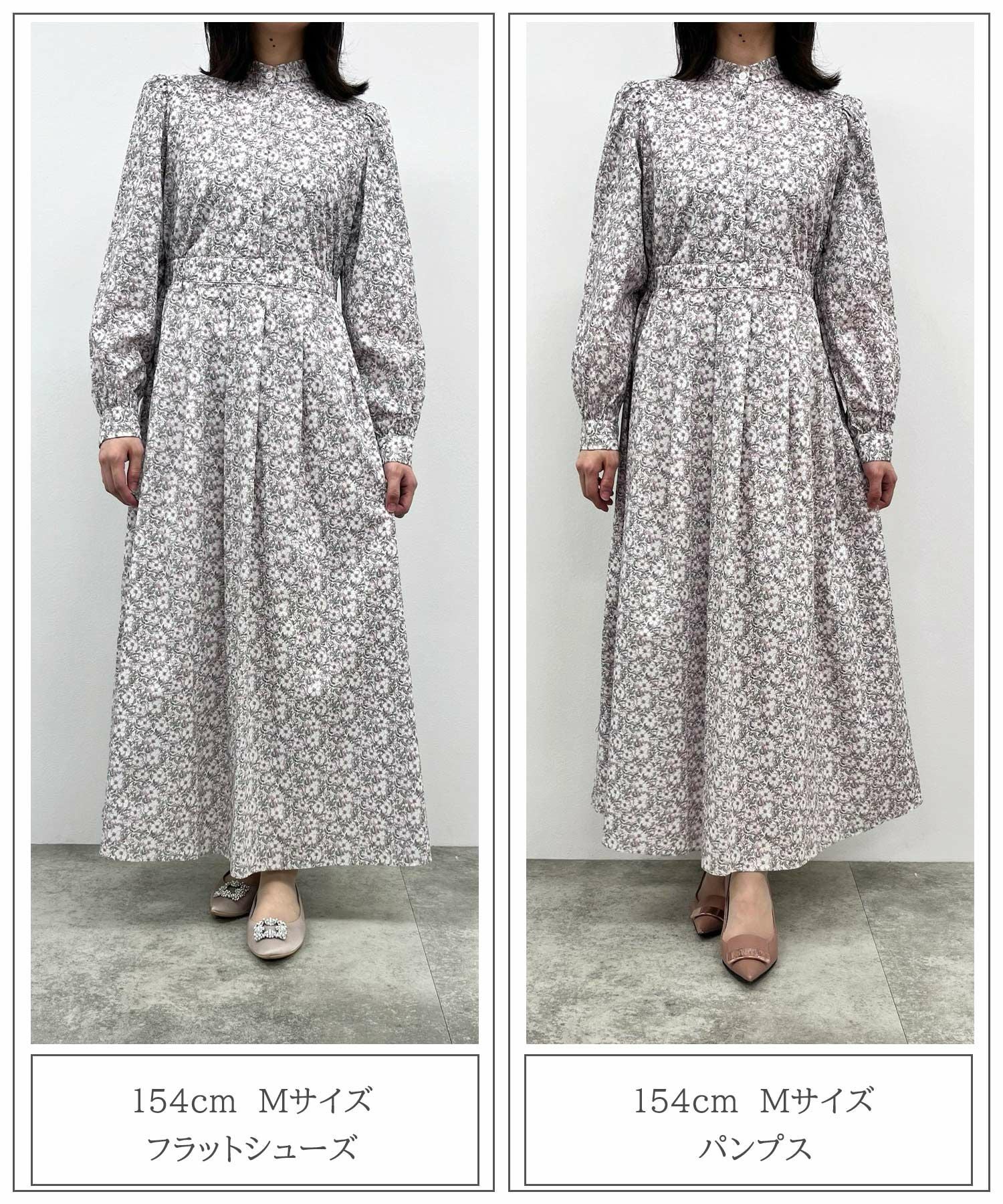 スタンドカラー シャツ ワンピース Made with Liberty Fabric HUIT 全3