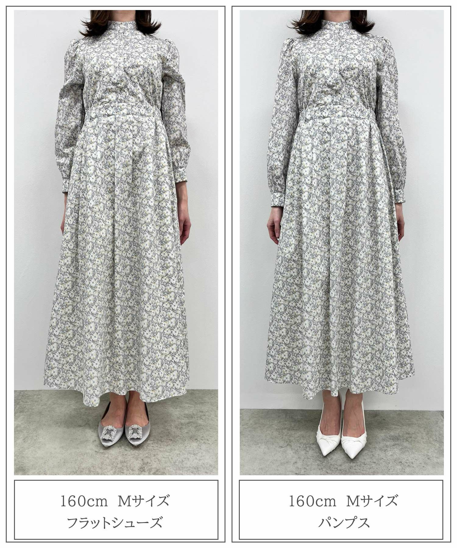 スタンドカラー シャツ ワンピース Made with Liberty Fabric HUIT 全3