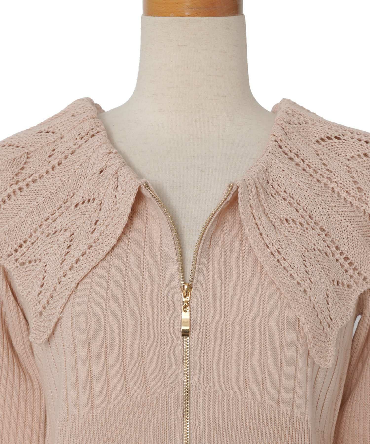 極美品♡ルネ♡スカラップニット スカラップ襟 Wジップ ニット トップス le reve vaniller 全3色