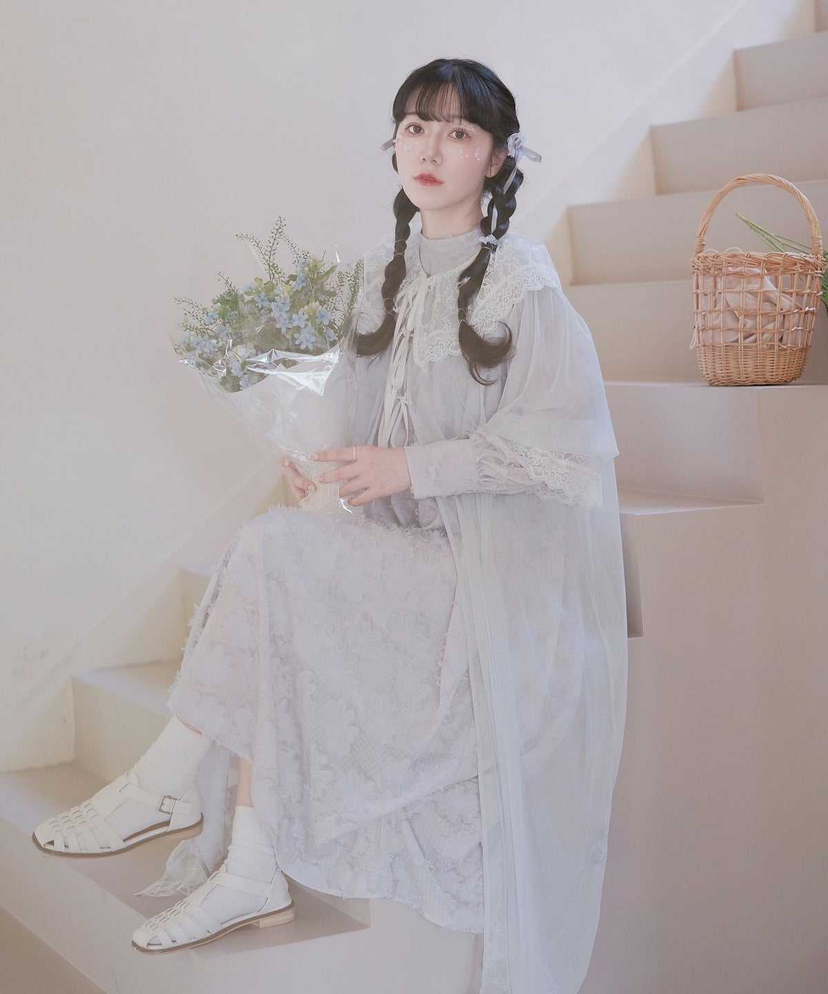 ワンピース/シアー/ガウン/ワンピース/ホワイト/M