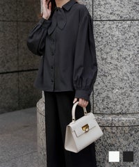 ブラウス スカーフタイ ブラウス ホワイト ブラック M スカーフタイ ブラウス HUIT