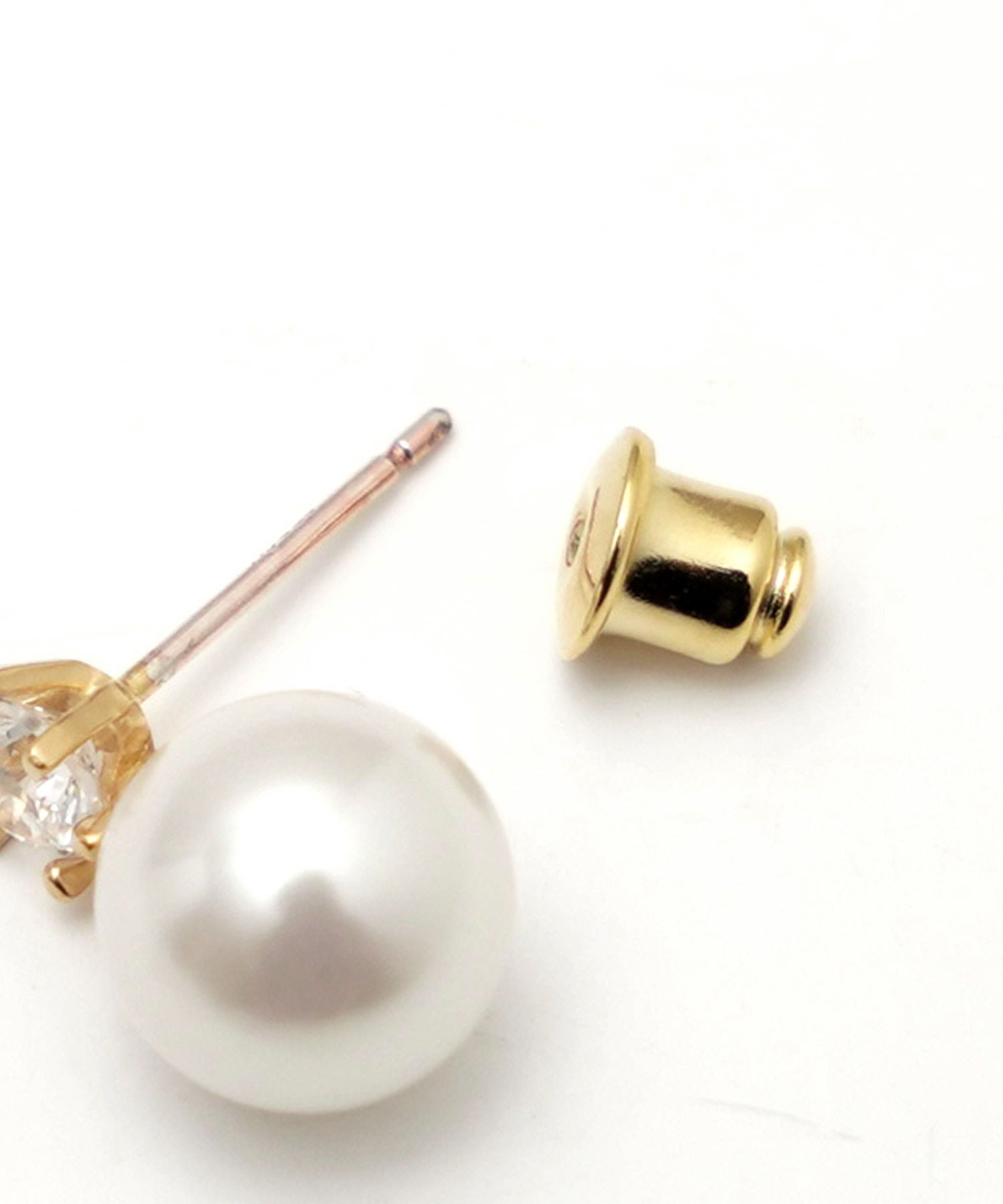 ゴールド パール クリスタル ピアス シンプル パール クリスタル ピアス Simple Pearl Crystal Pierce