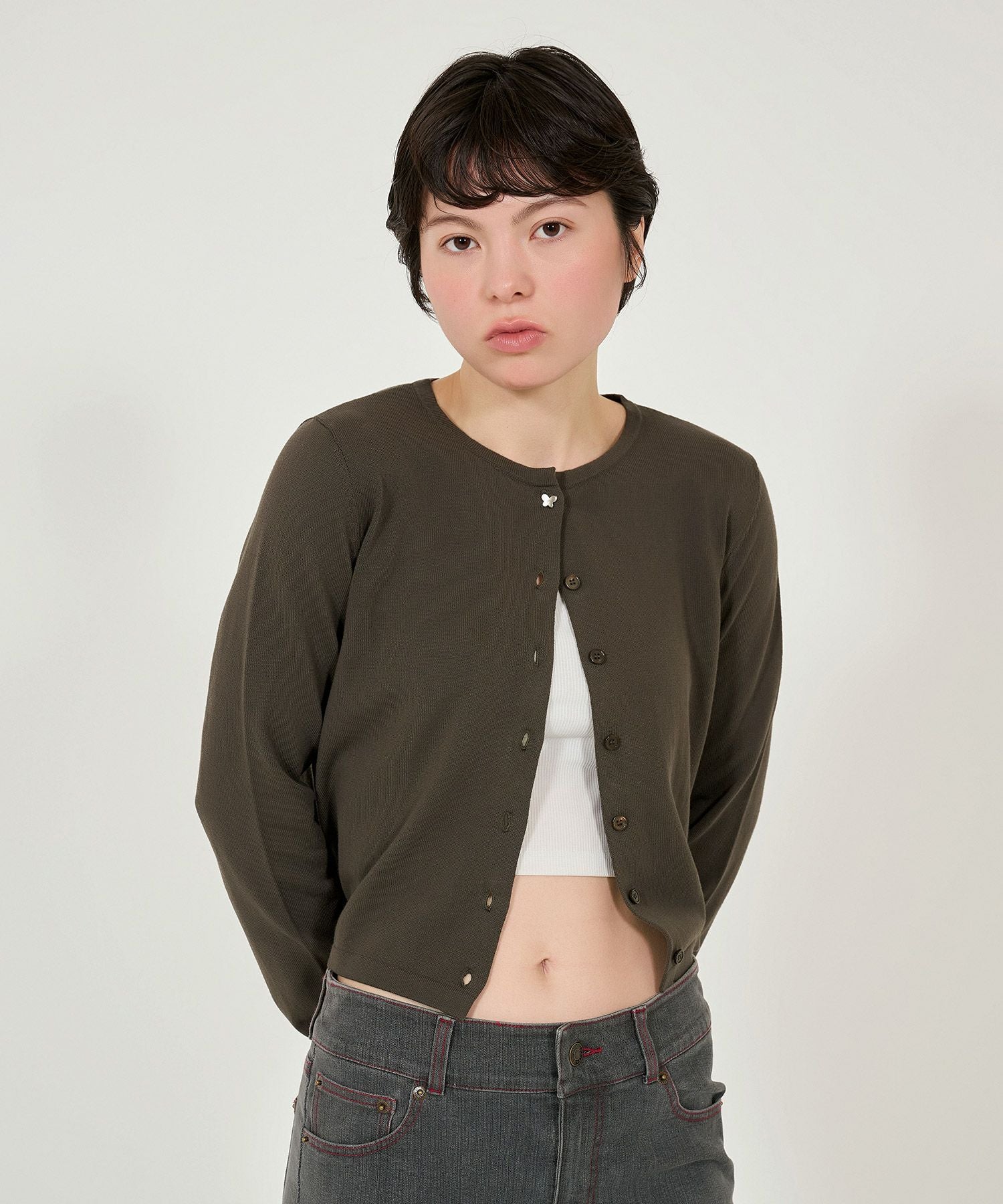 オーガニックコットン バタフライボタンカーディガン TINA：JOJUN 全7