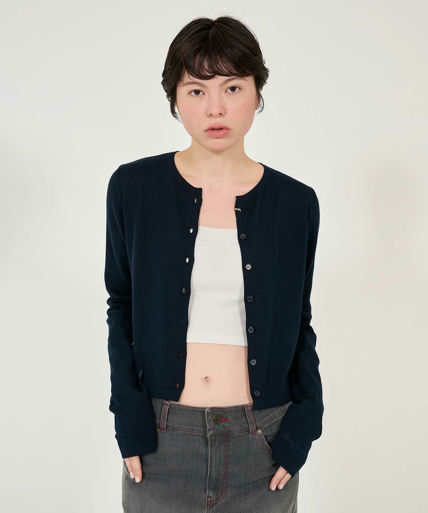 FINAL SALE オーガニックコットン バタフライボタンカーディガン TINA