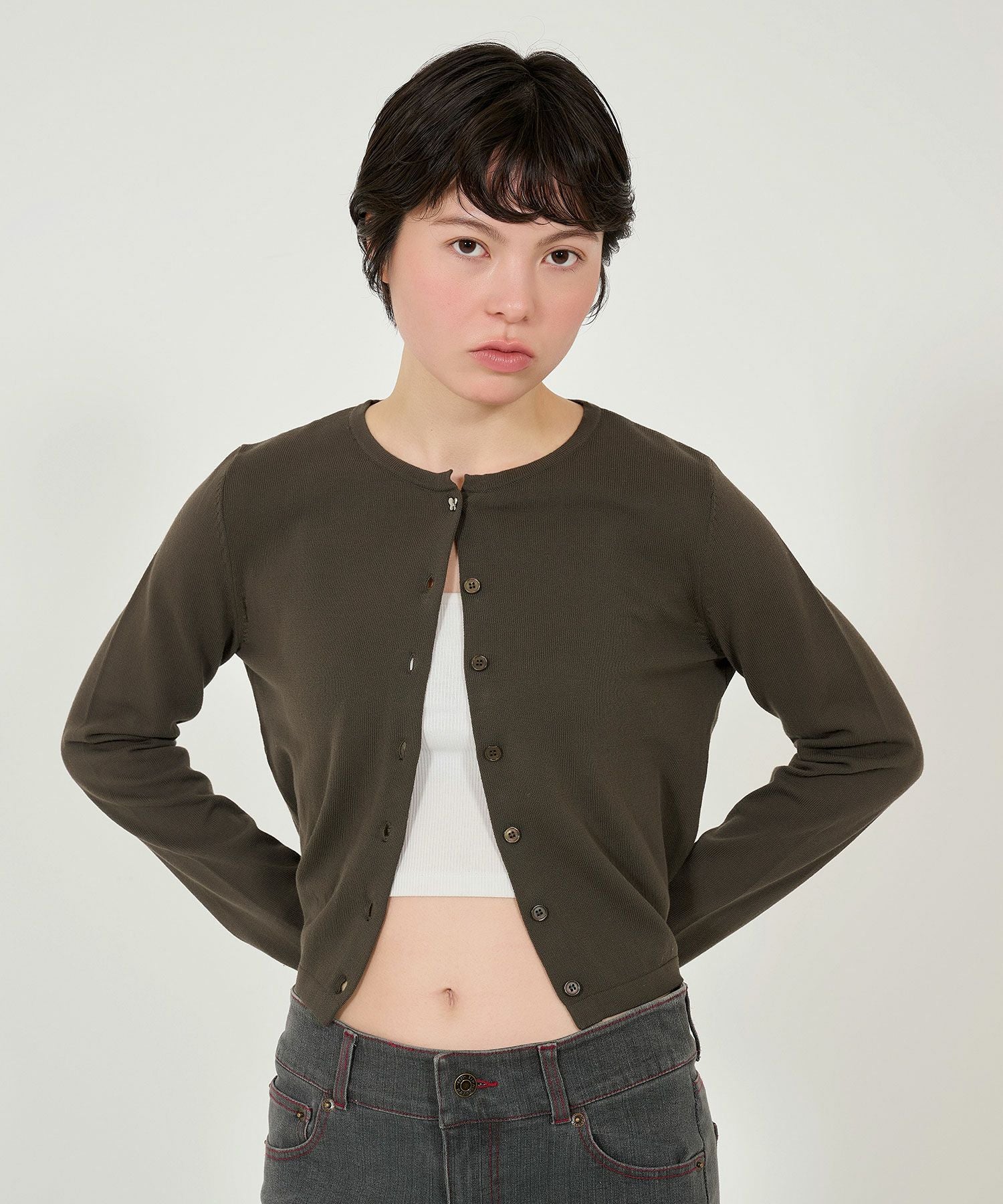 FINAL SALE オーガニックコットン バタフライボタンカーディガン TINA