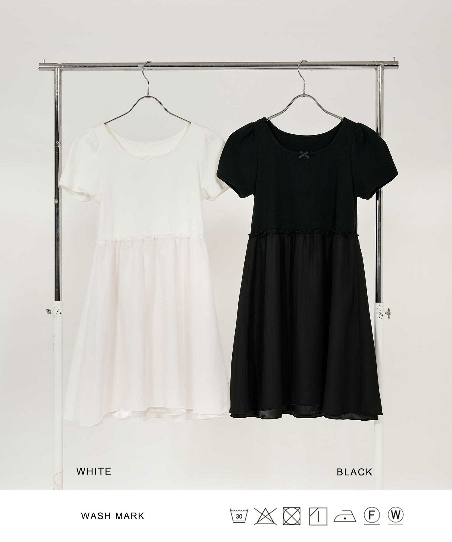Early-Summer-SALE パフスリーブ ドッキングミニワンピース TINA