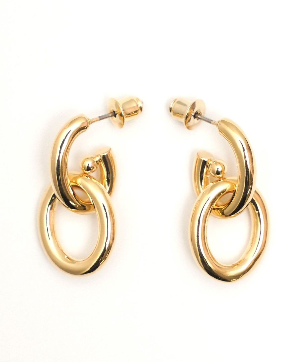 ダブル リング スタッズ ピアス Double Ring Studs Pierce 真鍮 チタンポスト 重厚感 コーディネート ダブル リング スタッズ ピアス Double Ring Studs Pierce（Liala）