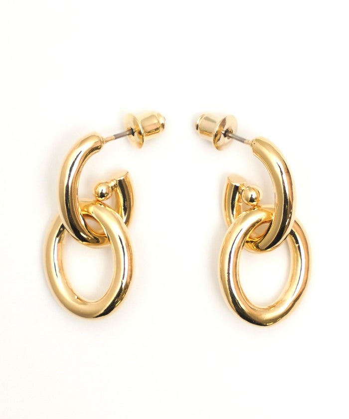 ダブル リング スタッズ ピアス Double Ring Studs Pierce 真鍮 チタンポスト 重厚感 コーディネート ダブル リング スタッズ ピアス Double Ring Studs Pierce（Liala）