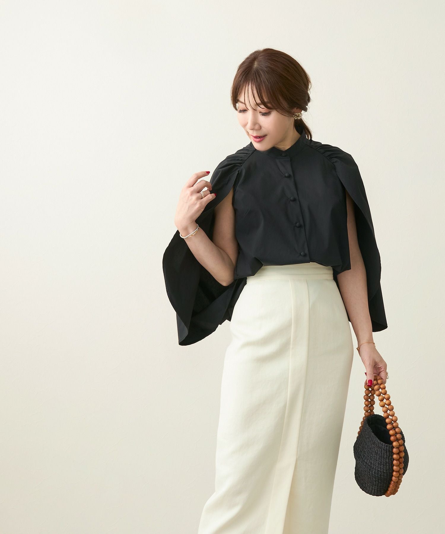 OUTLET-SALE ポンチョ風 ブラウス Liala×PG 全2色｜lpg811-1910【1