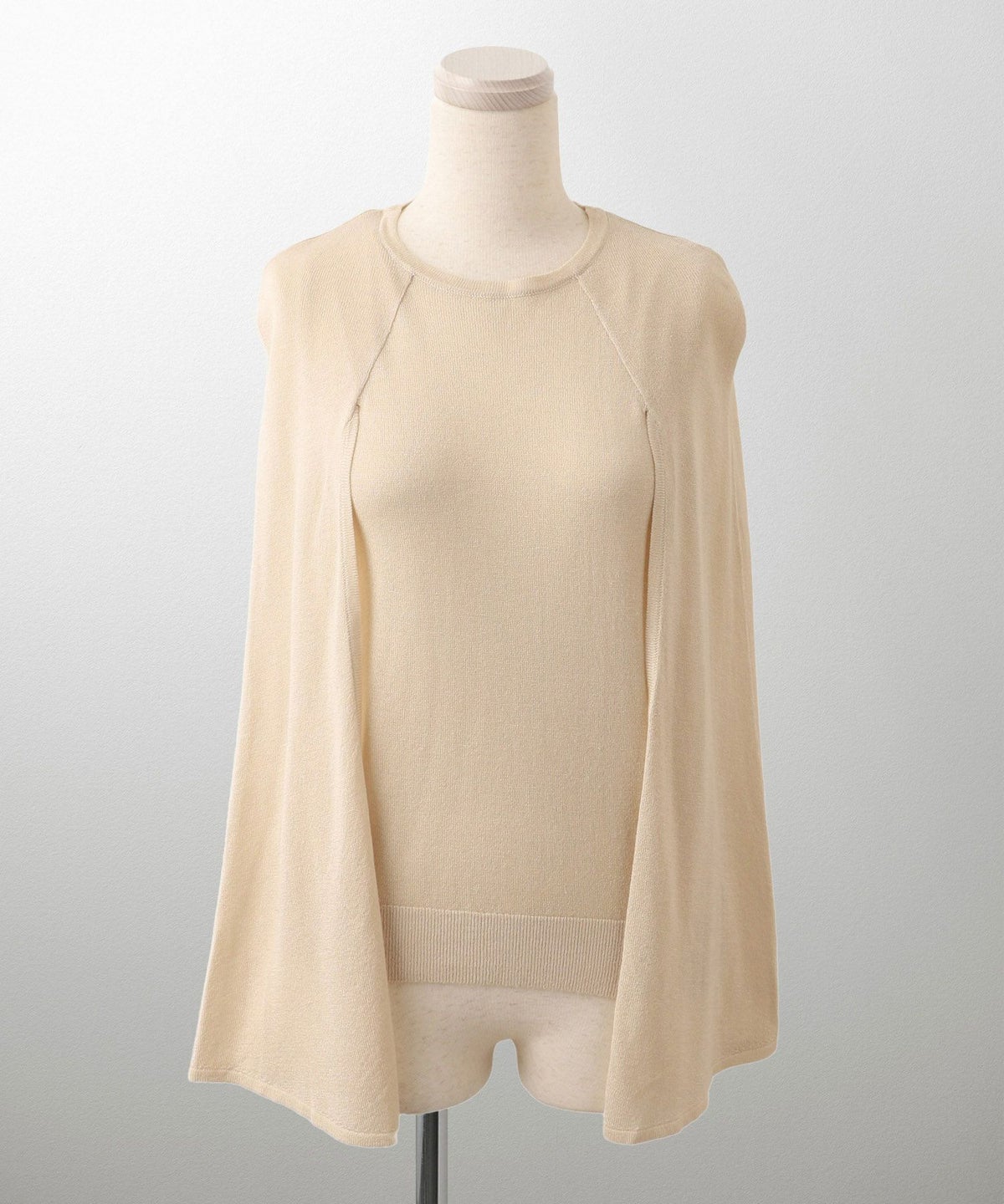 トップス/ラメ/ケープ/ニット/ベージュ×ブラック/ブラック×ホワイト/ネイビー/ピンクベージュ/ベージュ/ピンク/杢グレー/ブラック/M