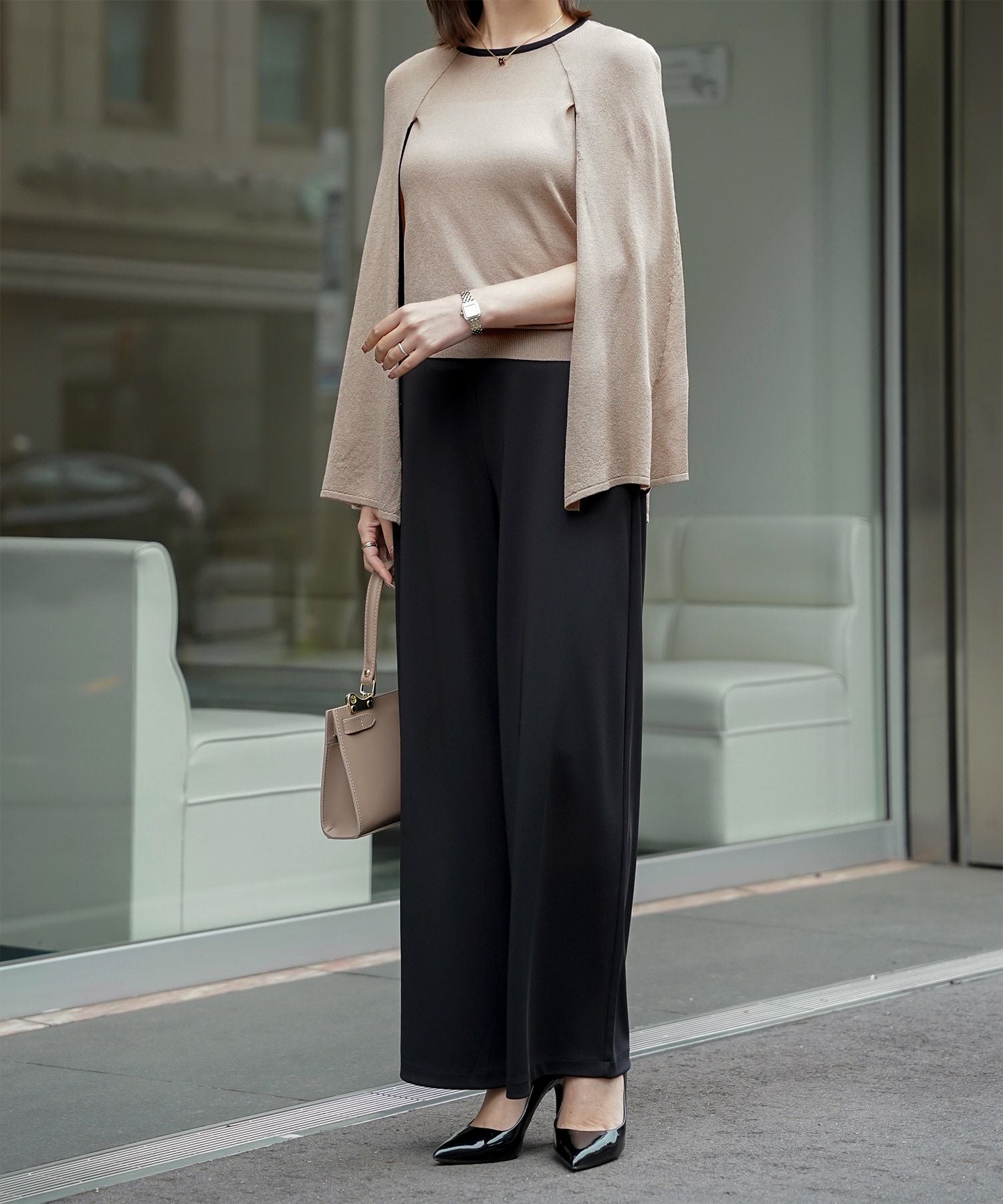 ラメ ケープ ニット HUIT 全7色｜hit421-0109【14】 - クルーネック