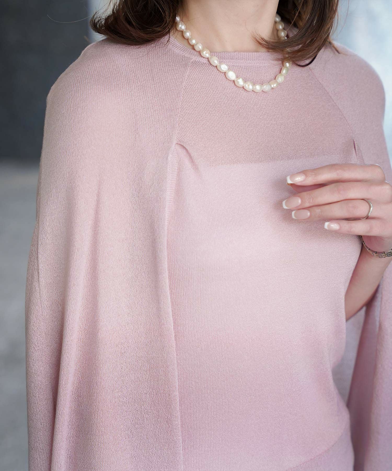 ラメ ケープ ニット