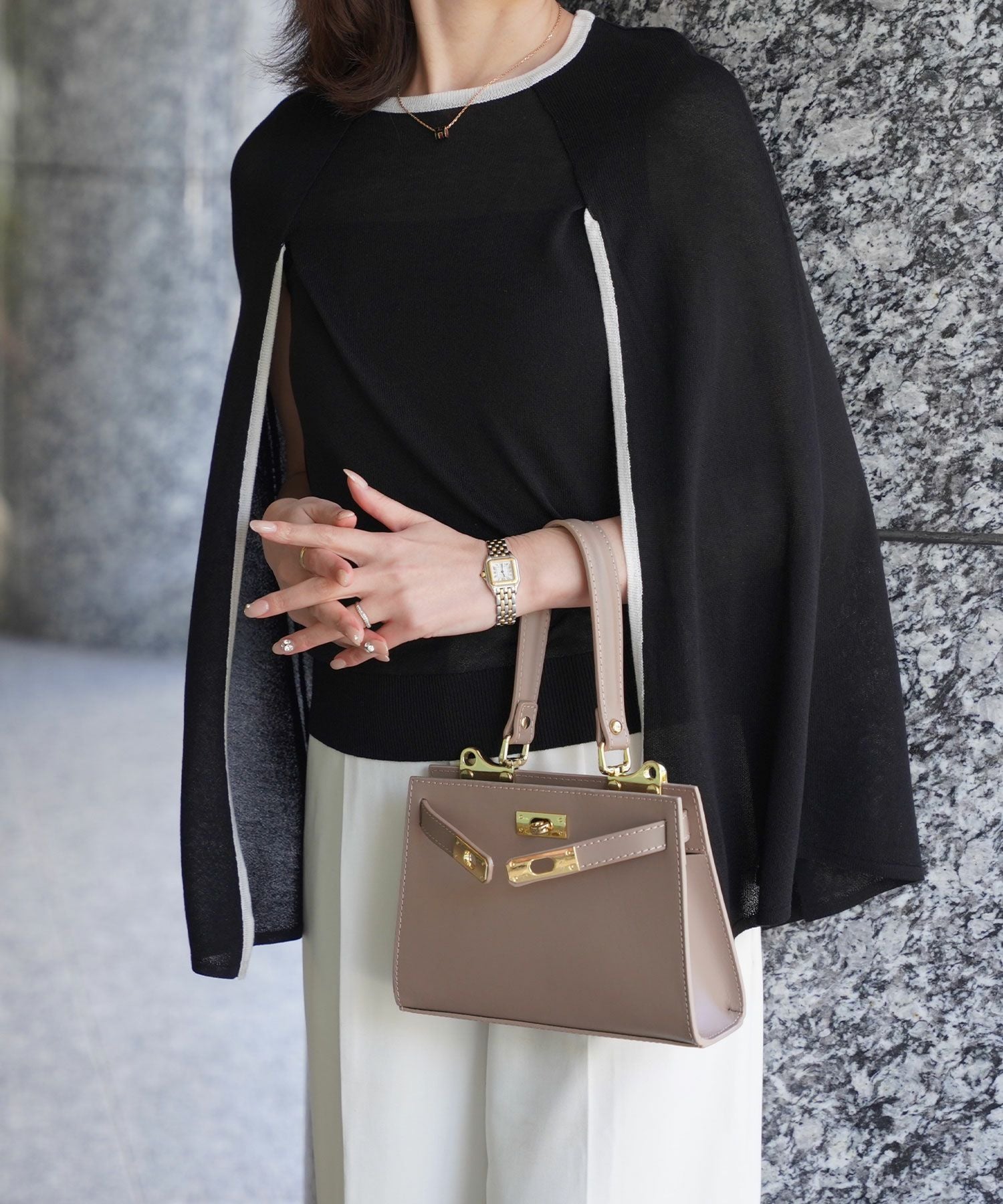 ラメ ケープ ニット HUIT 全7色｜hit421-0109【14】 - クルーネック