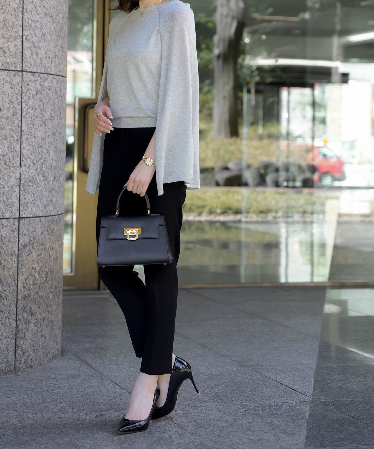 トップス/ラメ/ケープ/ニット/ネイビー/ピンクベージュ/ベージュ/ピンク/杢グレー/ブラック/M