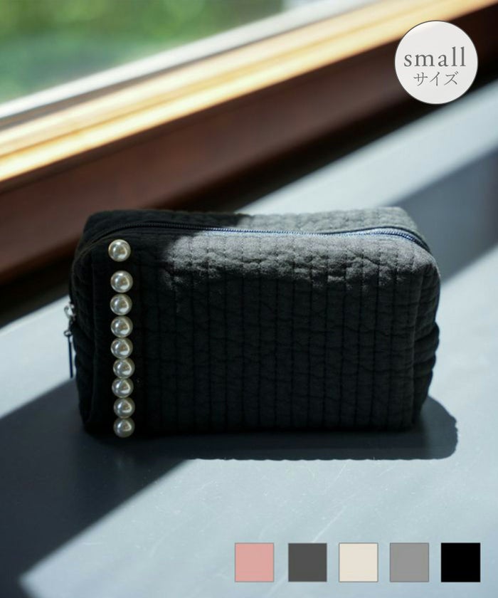 ポーチ パール ヌビ 韓国 ジョイントスペース パール トリム ヌビ ポーチ small HUIT