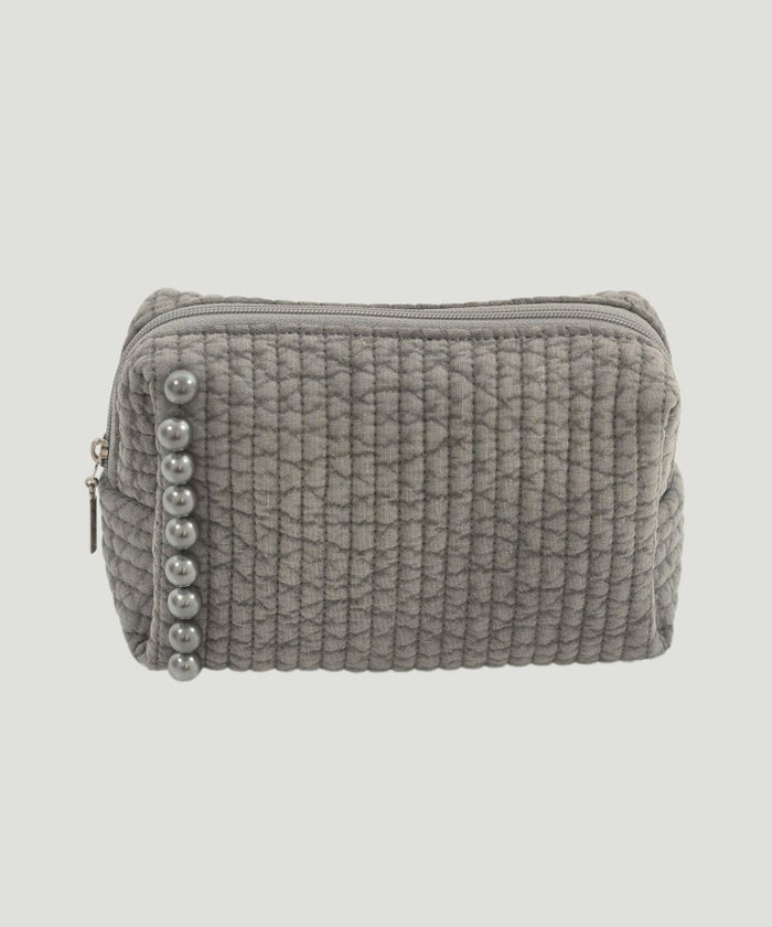 レディース/ポーチ/パール/ヌビ/春/夏/秋/冬/コスメポーチ/サニタリーポーチ/ブラック/アイボリー/グレー