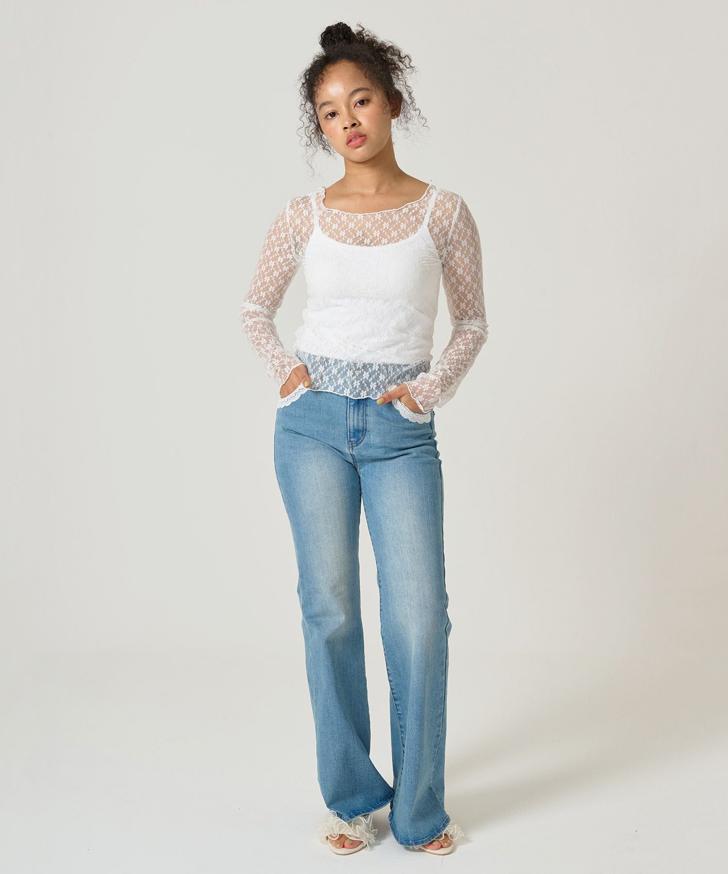 フラワー シアーレースカットソー TINA：JOJUN 全3色｜tnj521-0841【3