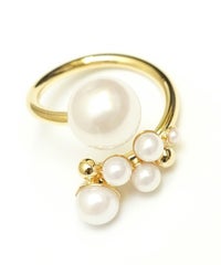 ツイスト パール リング Twist Bubble Pearl Ring 真鍮 プラパール ファッションリング ツイスト パール リング Twist Pearl Ring （Liala）
