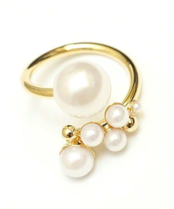 ツイスト パール リング Twist Bubble Pearl Ring 真鍮 プラパール ファッションリング ツイスト パール リング Twist Pearl Ring （Liala）