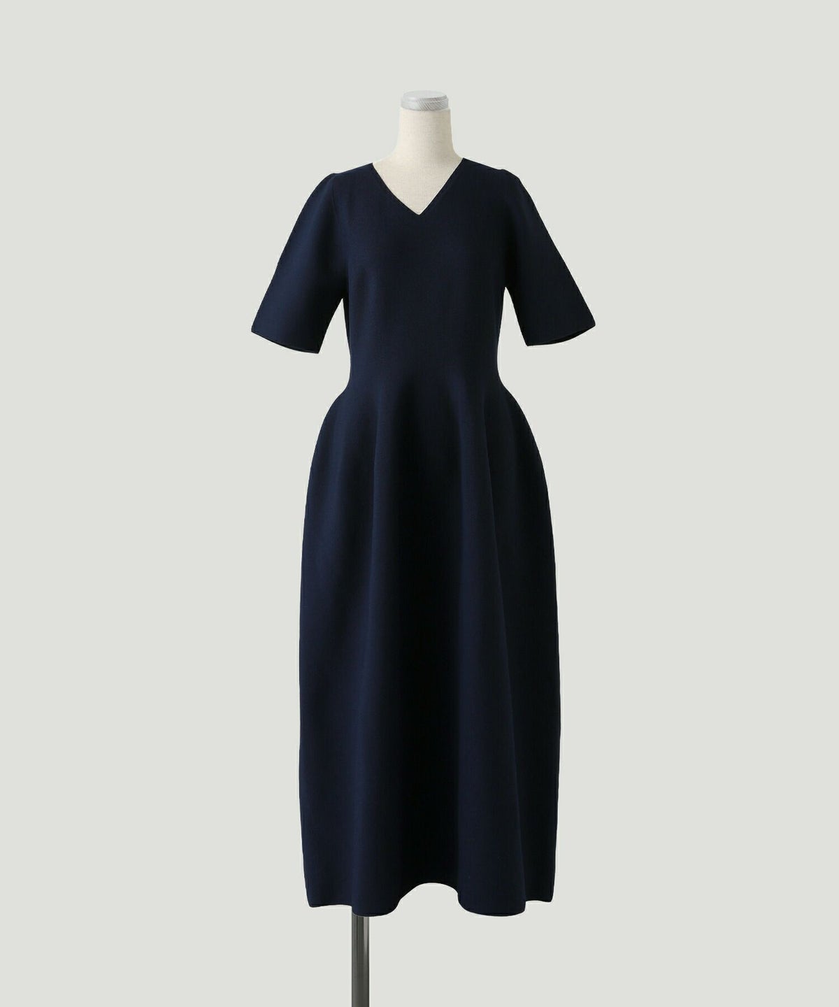 ワンピース/Vネック/ホールガーメント/ニット/ワンピース/ベージュ/サックス/ネイビー/ブラック/S/M
