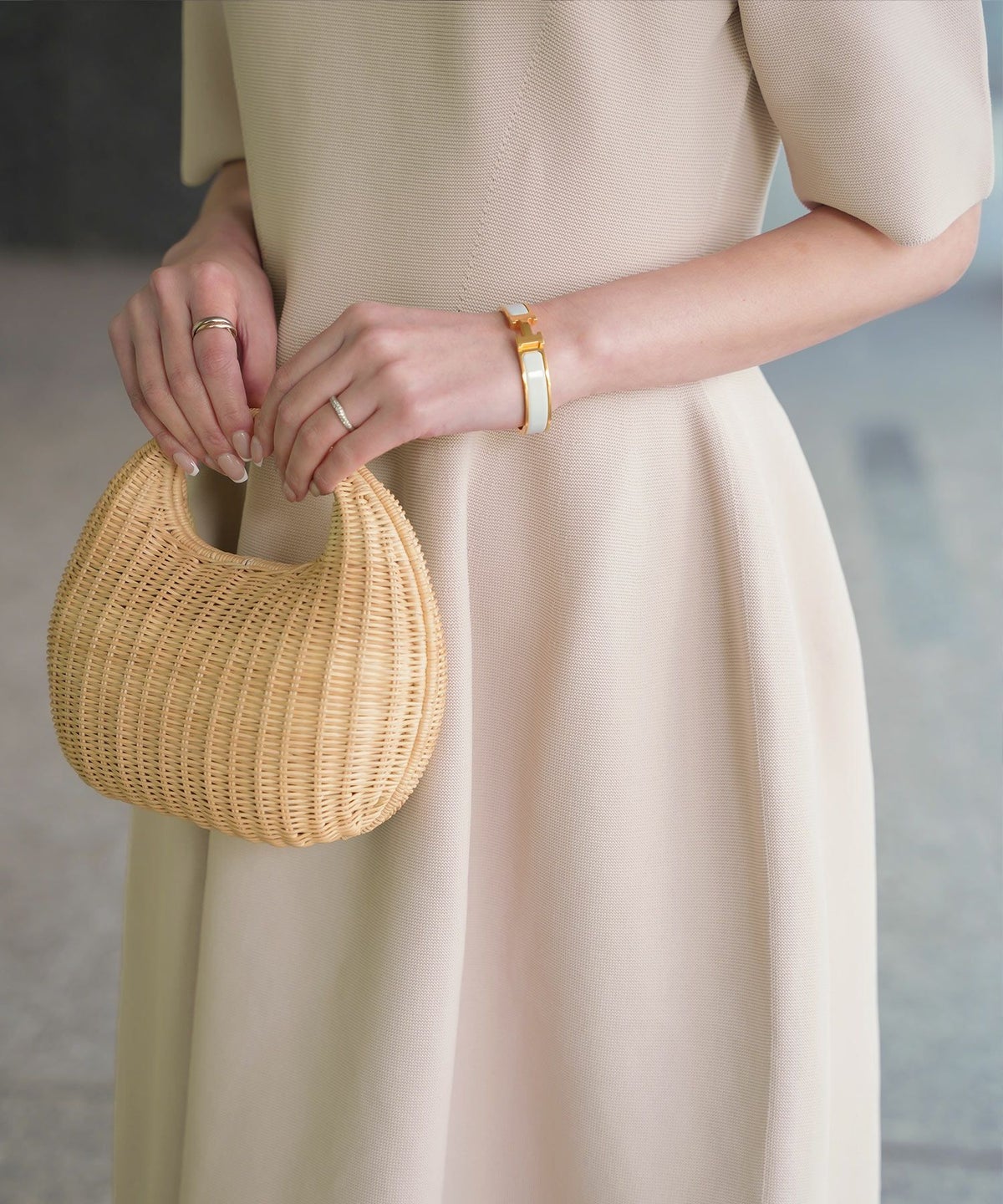 ワンピース/Vネック/ホールガーメント/ニット/ワンピース/ベージュ/サックス/ネイビー/ブラック/S/M