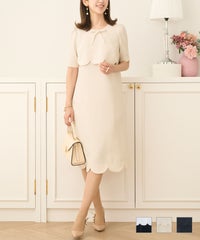 リボン付スカラップワンピースPrimaScherrer全3色｜psc321-0833【1】