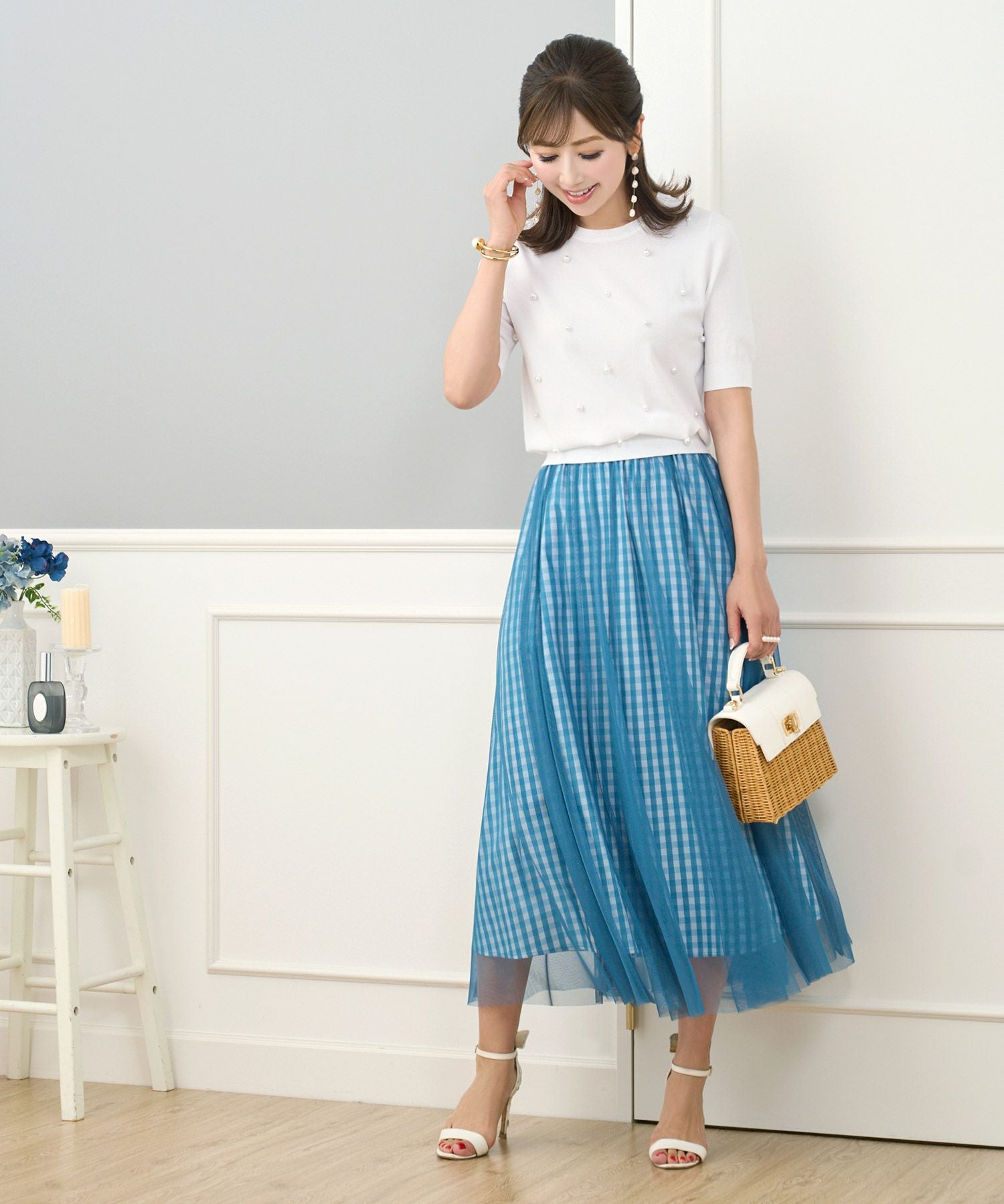 【新品】Prima Scherrerパール付きサマーニット S プリマシェレル Prima Scherrer（プリマシェレル） ニット セーター パール付き サマー