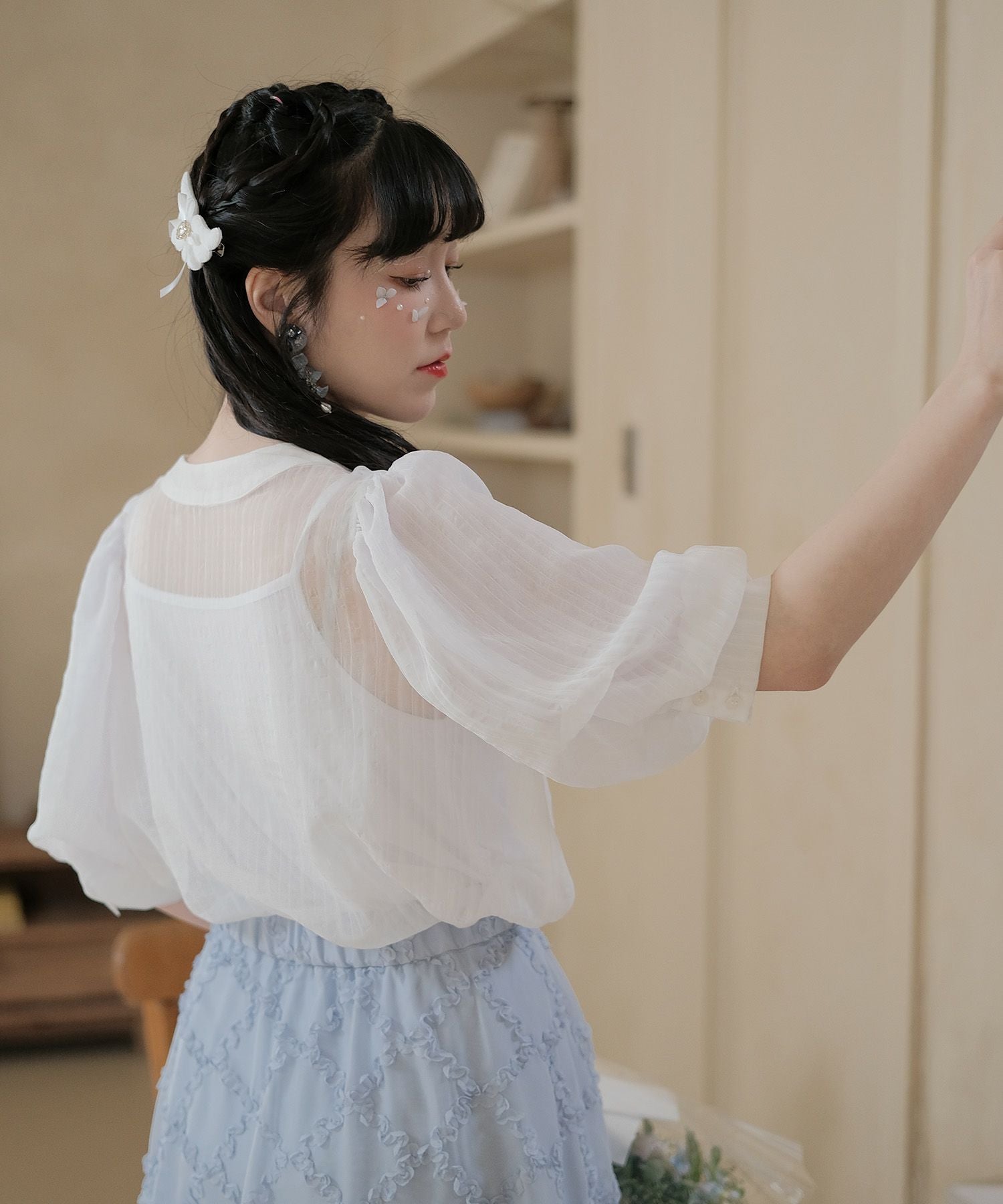 悠理さま専用 インナー付き 2WAY シアーブラウス miolite 全2色｜mio821-0011【1