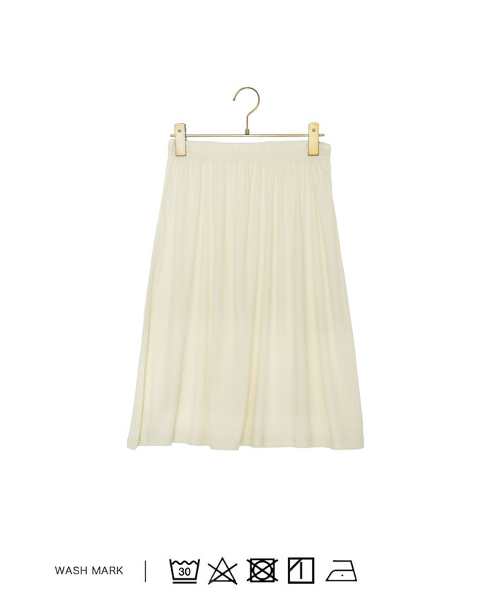 ワンピース/フリンジ/ギャザー/フレア/ぺチスカート/アイボリー/M