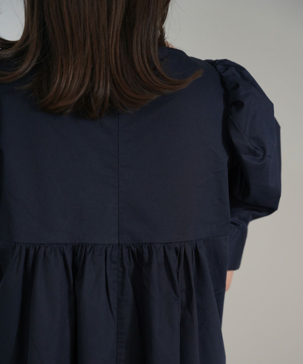 ワンピース/タイプライター ギャザー/フレアー/ワンピース/ホワイト/ベージュ/ネイビー/フリー