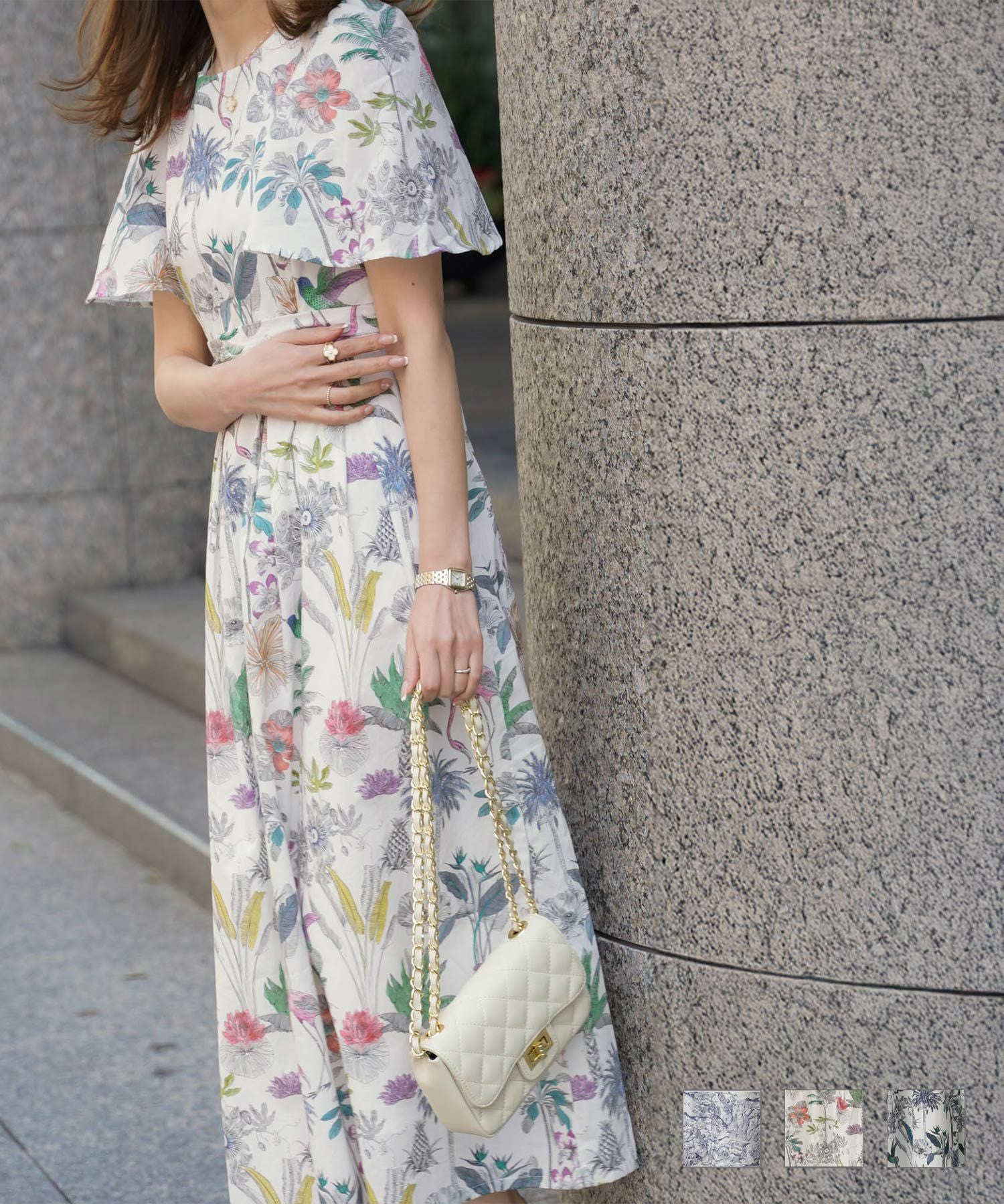 リゾート ロング ワンピース Made with Liberty Fabric HUIT 全3色