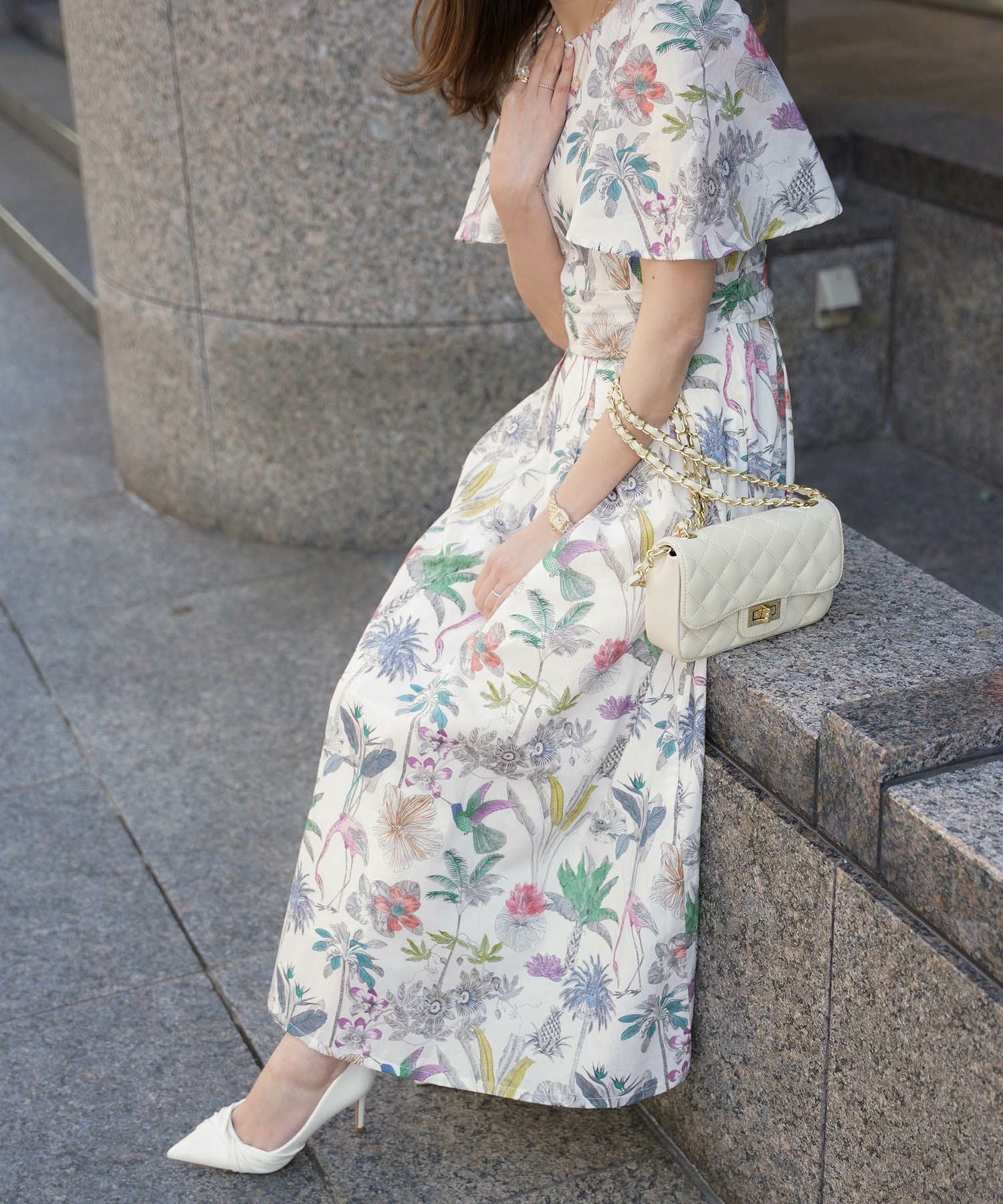 リゾート ロング ワンピース Made with Liberty Fabric HUIT 全3色