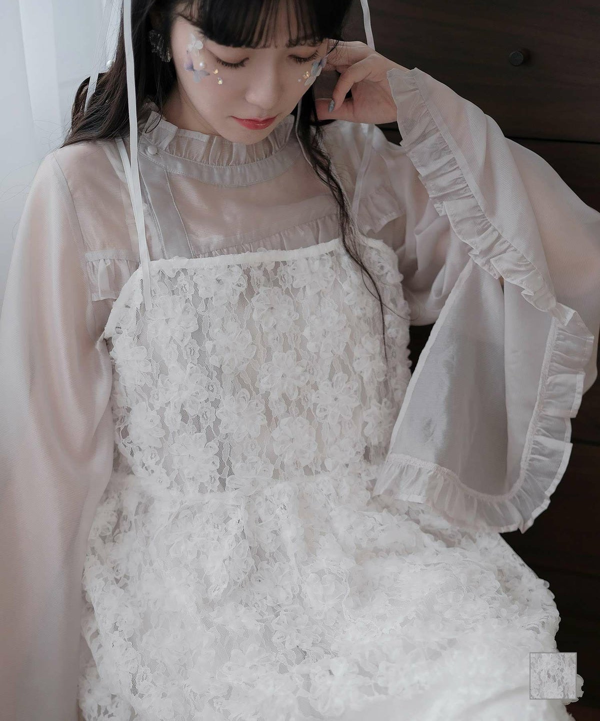 ワンピース シアー ミニワンピース ホワイト M シアー ミニワンピース miolite