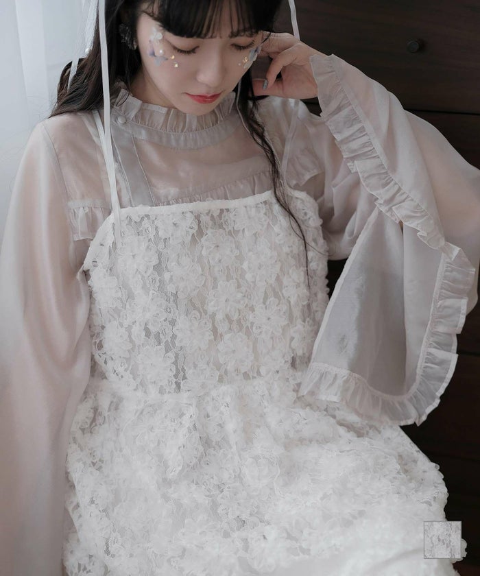 ワンピース シアー ミニワンピース ホワイト M シアー ミニワンピース miolite