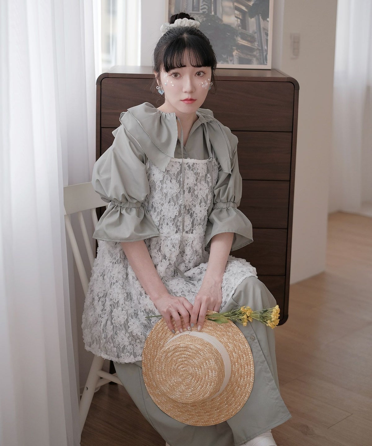 ワンピース/シアー/ミニワンピース/ホワイト/M