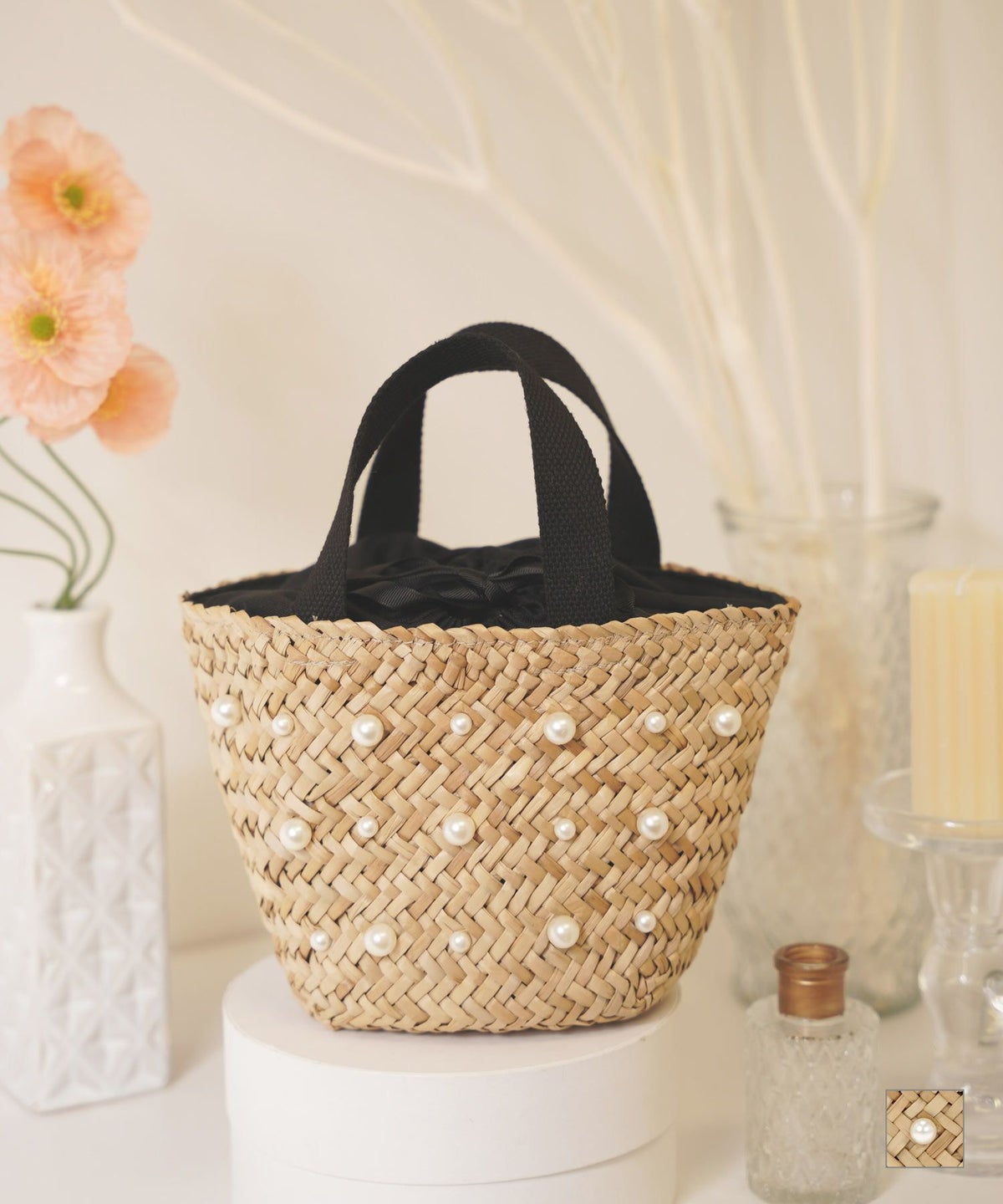 セレクト バッグ かご 春 夏 軽い 軽量 可愛い かわいい 通販 手作り レディース おしゃれ プレゼント 手編み ジョイントスペース シーグラスパール かご バッグ Prima Scherrer