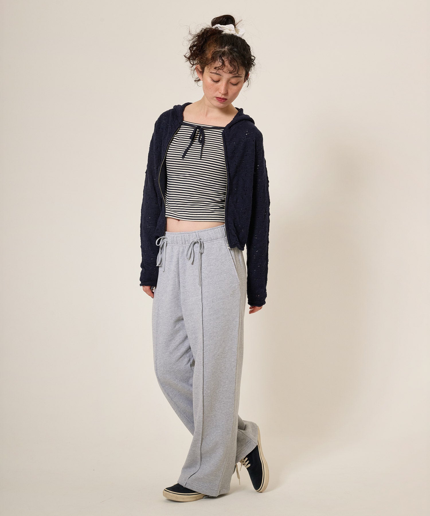 アイレット柄 ニットフーディー TINA：JOJUN 全3色｜tnj421-0836【4