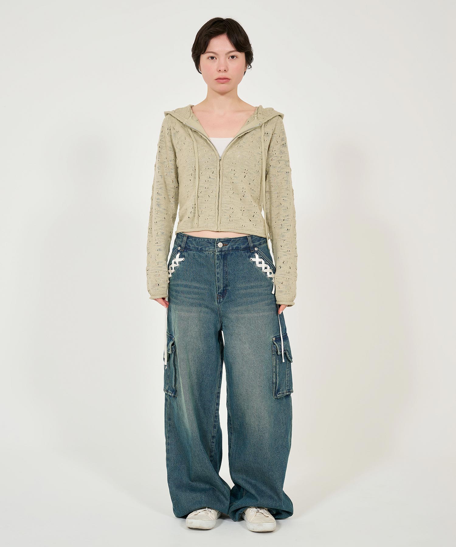 アイレット柄 ニットフーディー TINA：JOJUN 全3色｜tnj421-0836【4