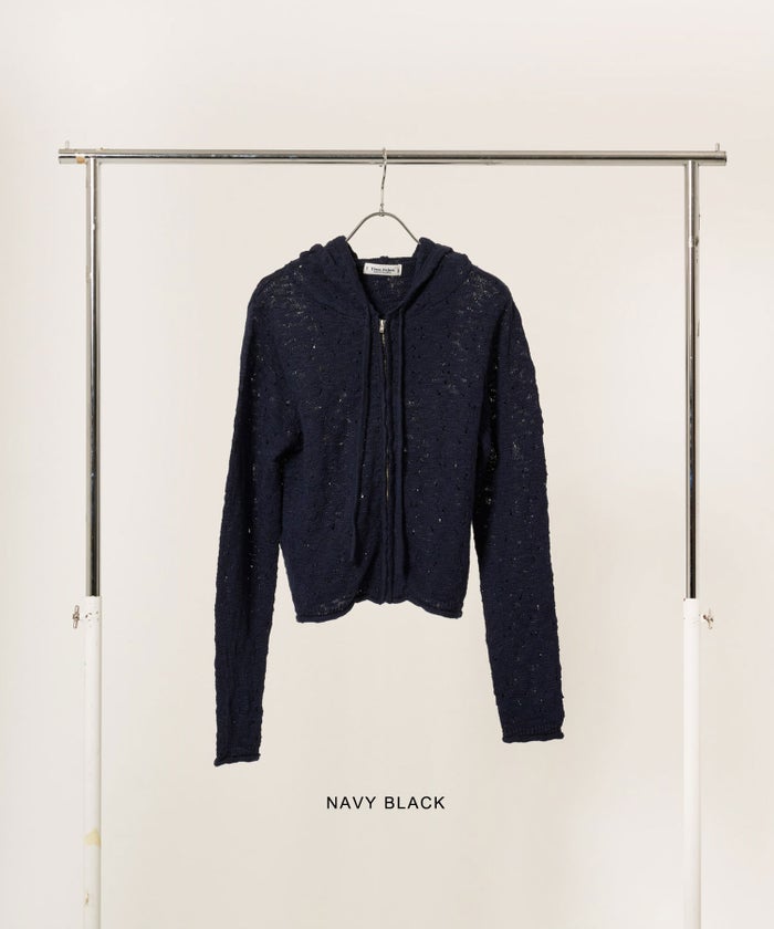 ニット/パーカー/ダメージライク/カジュアル/ベージュ/チャコール