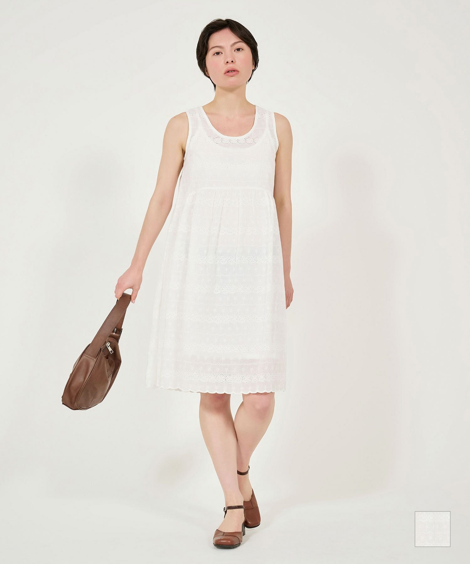 ノースリーブ アイレットレースワンピース TINA：JOJUN 全1色｜tnj321