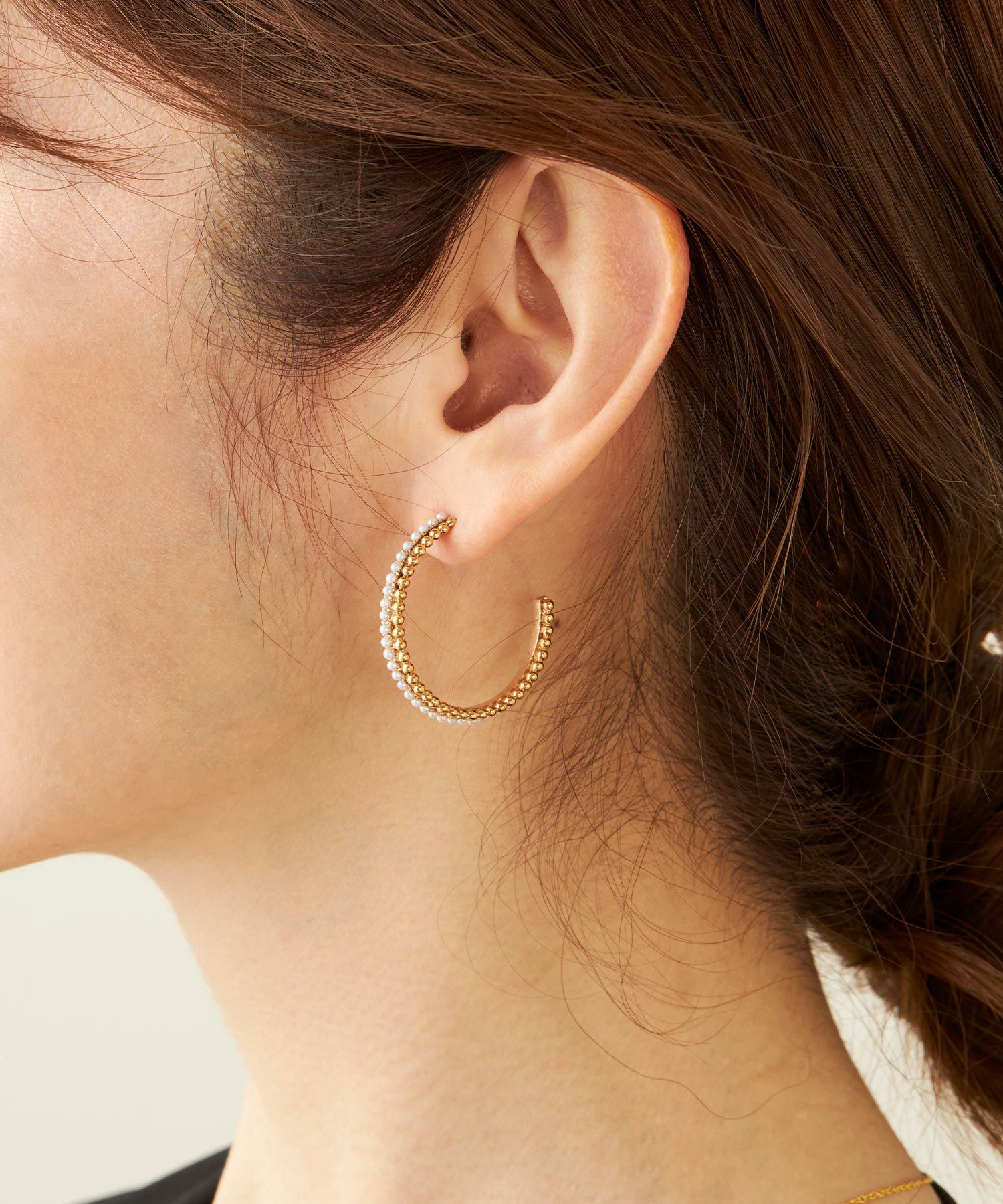 ダブル ライン フープ ピアス イヤリング Double Line Hoop Pierce
