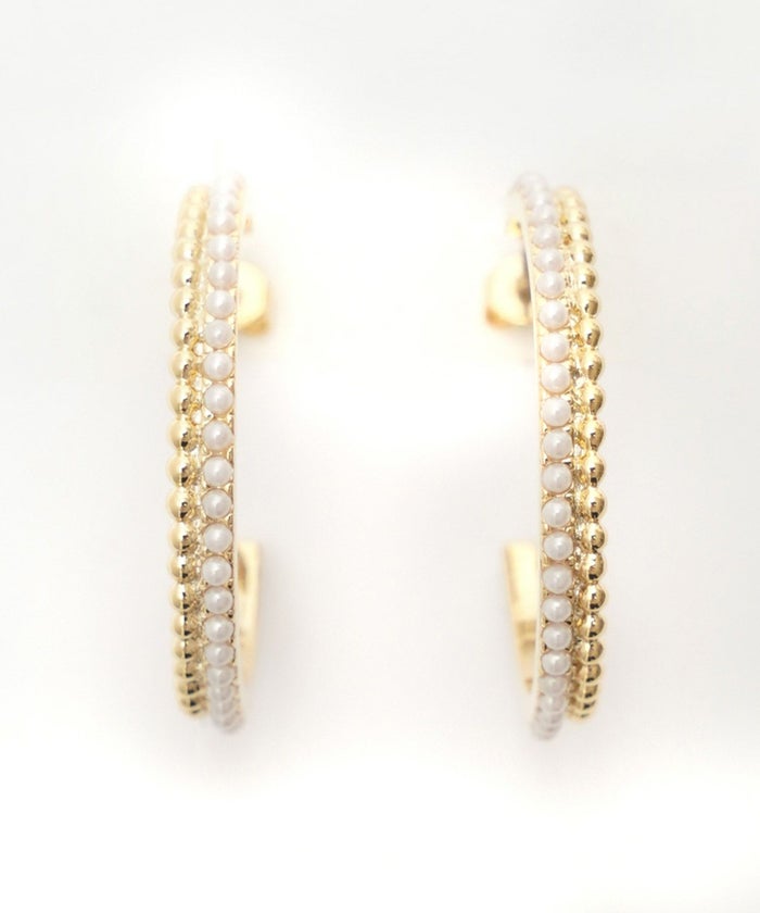 ダブル ライン フープ ピアス イヤリング Double Line Hoop Pierce Earring