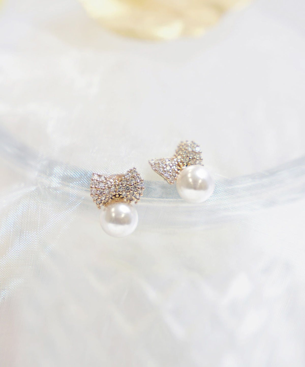 リボンビジューパールピアスPrimaScherrer全1色｜psc965-0844【1】