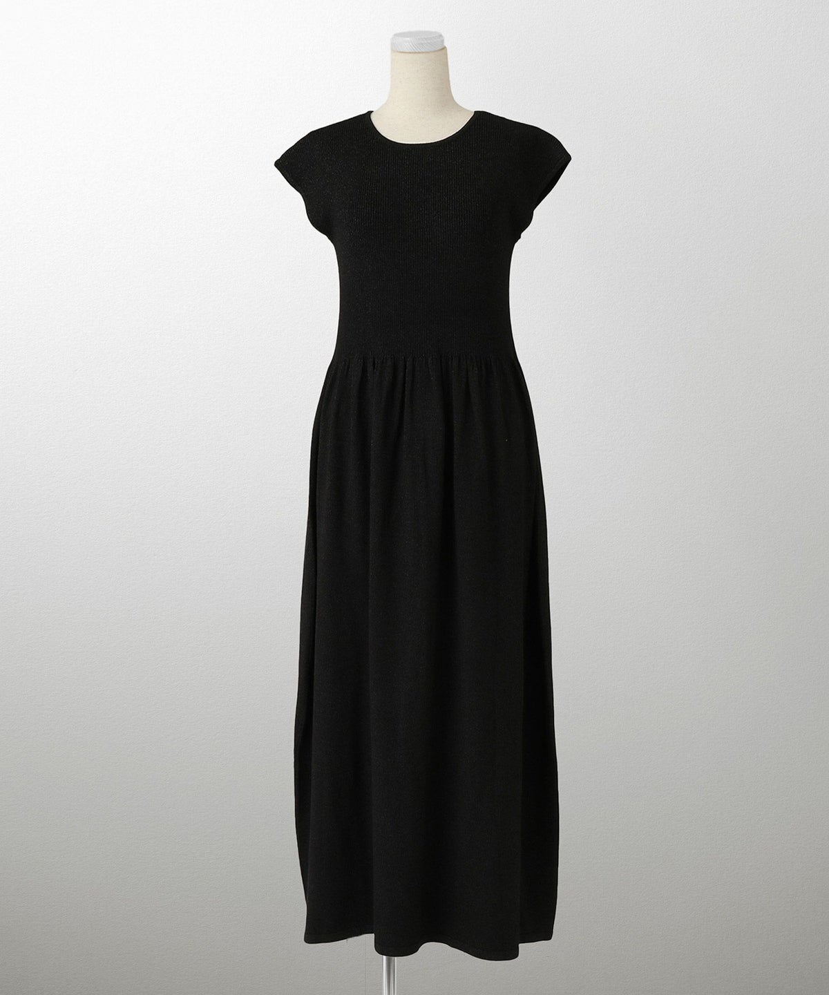 ワンピース/ラメ/サマーニット/ワンピース/チャコール/ベージュ/ブラック/S/M