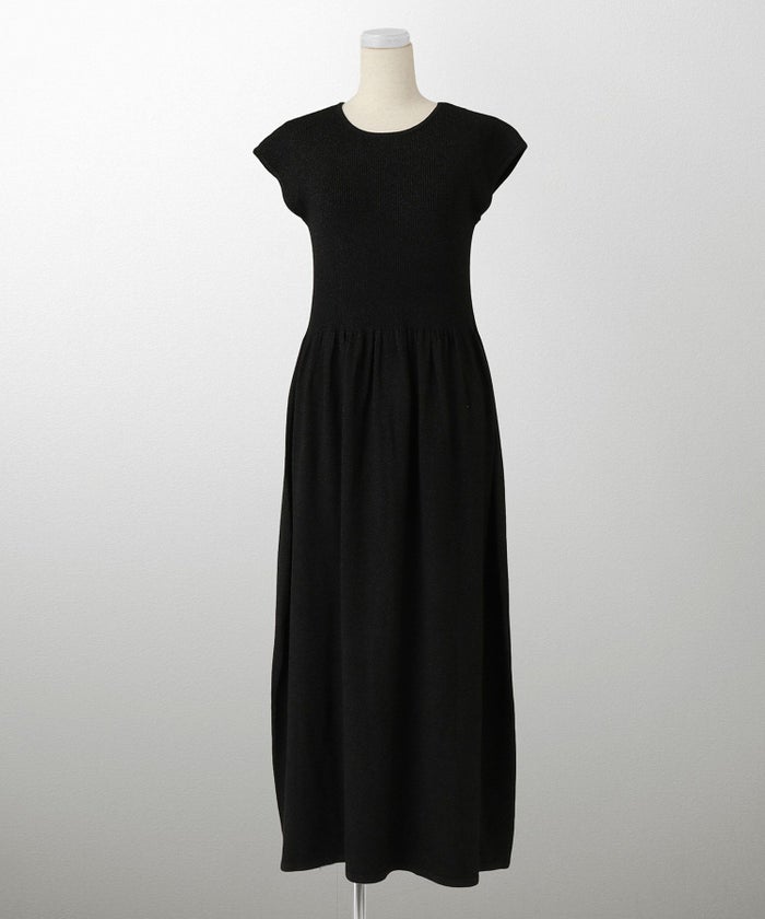 ワンピース/ラメ/サマーニット/ワンピース/チャコール/ベージュ/ブラック/S/M