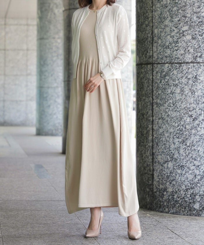 ワンピース/ラメ/サマーニット/ワンピース/チャコール/ベージュ/ブラック/S/M